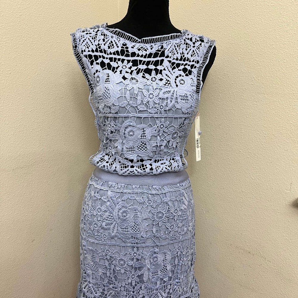 Aqua Lace Dress in Soft Lavender